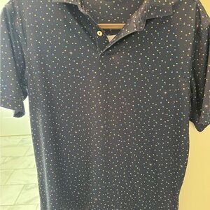 Peter Millar Navy Polo with Colorful Dots